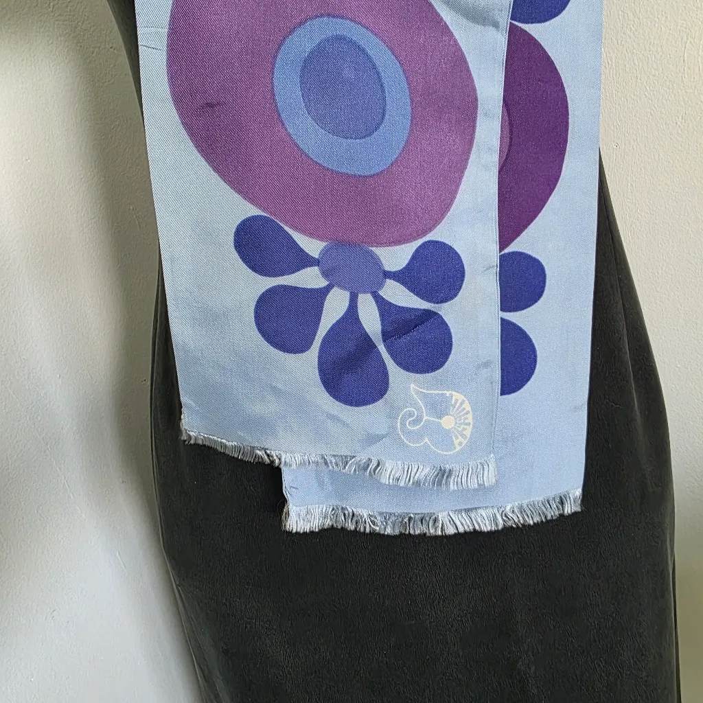 Vintage Pin Up Long Neck Scarf Blue - Image 5