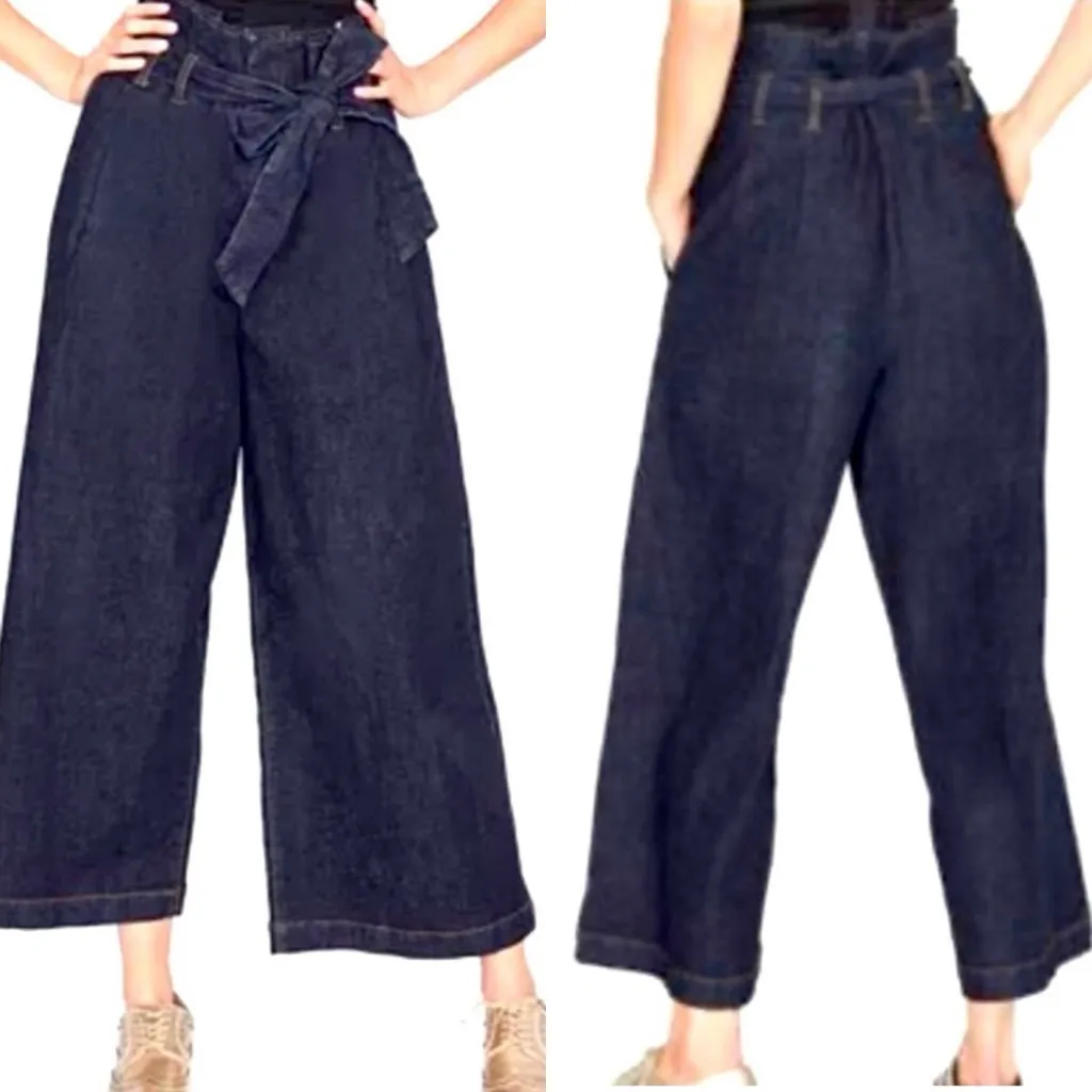 Rachel Roy Denim Wide Leg Stretch Capri Size‎ 29 Blue - Image 4