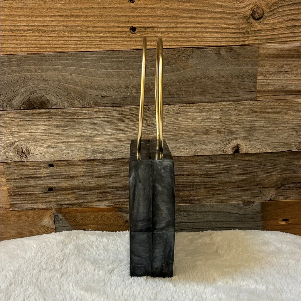 Ramla Black Acrylic Soho Clutch with Removable Chain Brand New! - Image 3