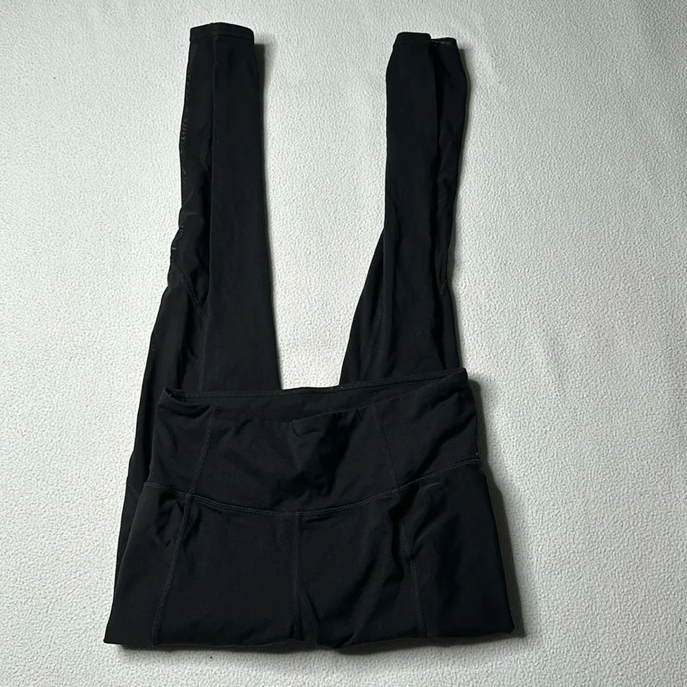 Athleta Black High Rise Mesh Tux Tight Yoga Fitness Pant #456741 - Image 3