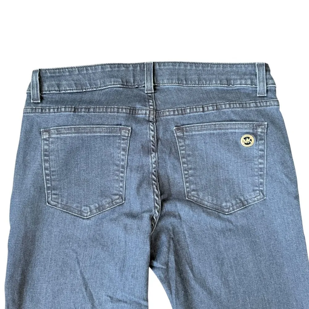 Michael Kors dark wash blue denim stretchy skinny five pocket jeans size 6 - Image 4