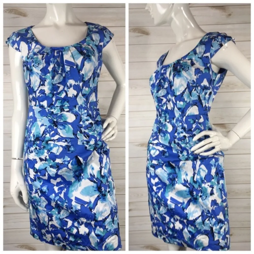 Adrianna Papell Floral Cap Sleeve Sheath Dress - Image 2
