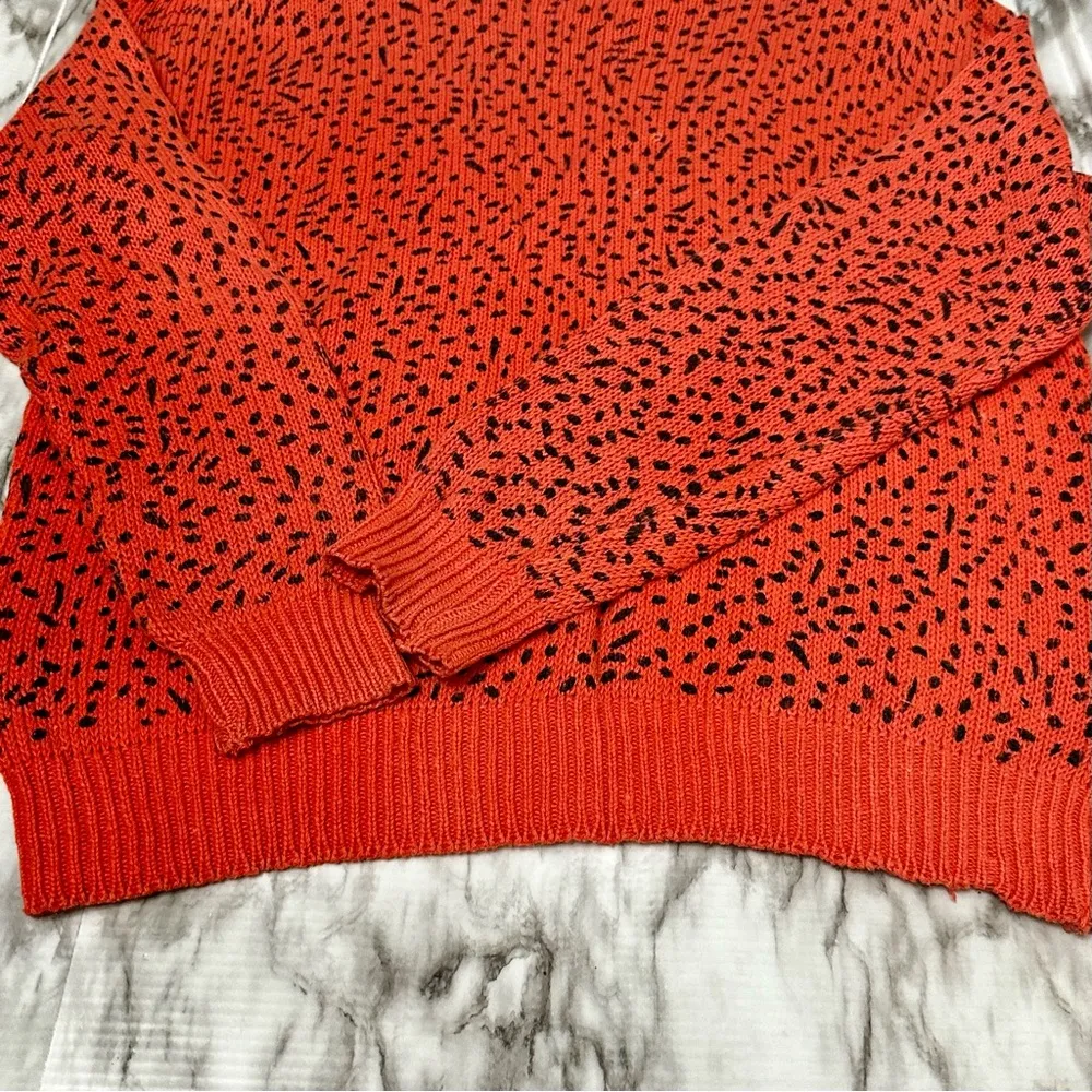 Cristina’s Vintage Orange Leopard Print Sweater Retro Punk 80s Flintstone Sz L Size L - Image 10