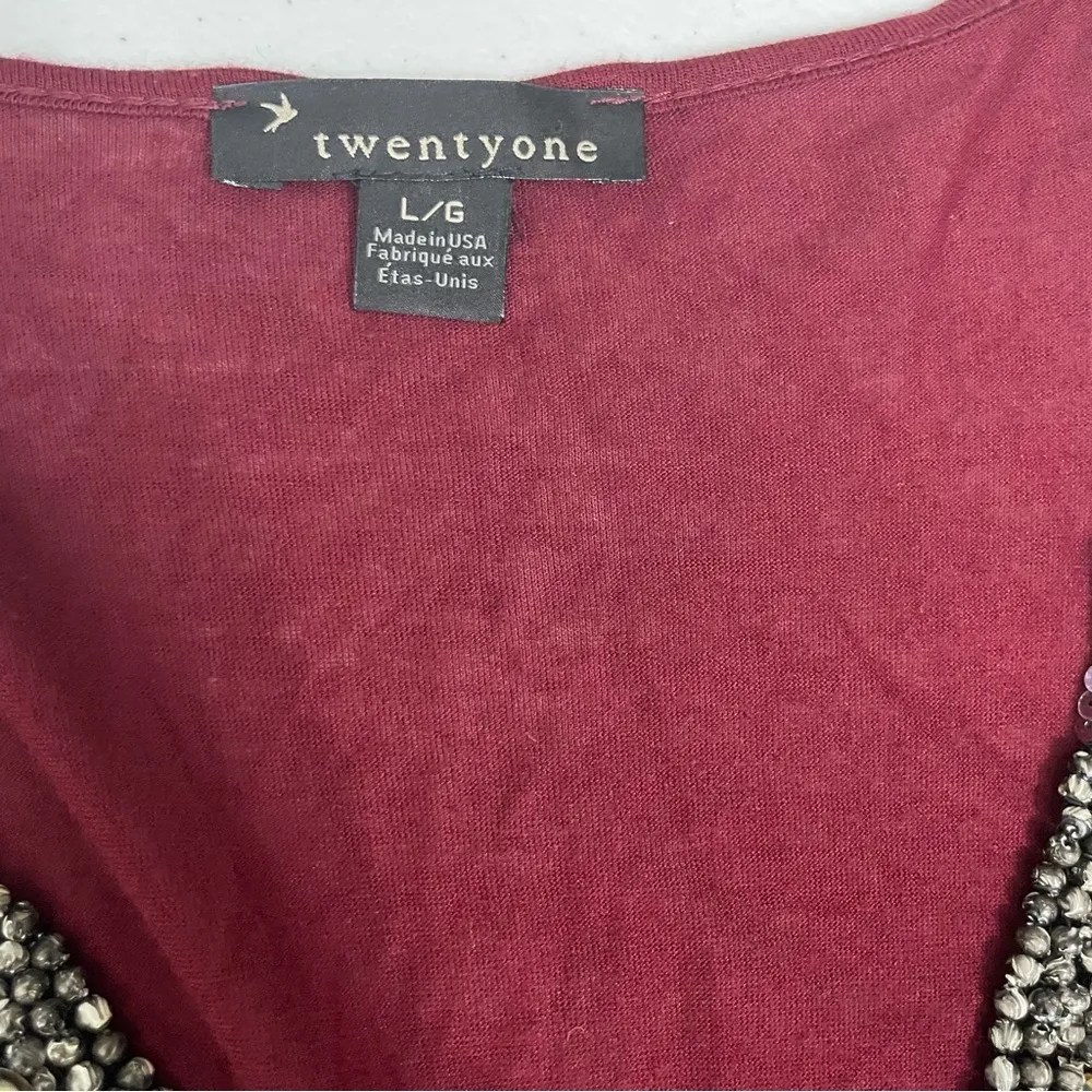 Twenty One Maroon heavy beaded 
Sequin Medallion Party Dress
Y2k Size LG - Image 10