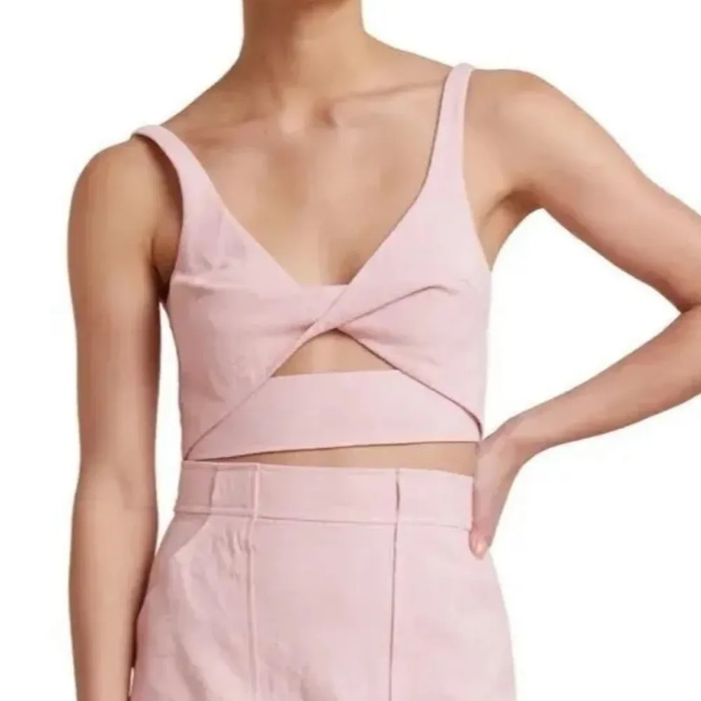 Bec & Bridge Bonnie Cut-Out Crop Top in Peony Pink 10 Womens Cropped Tank  (b14) - Image 6