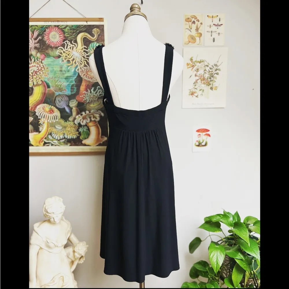 Black Ruffle Cocktail Dress Sweetheart Neckline size 8 medium - Image 2