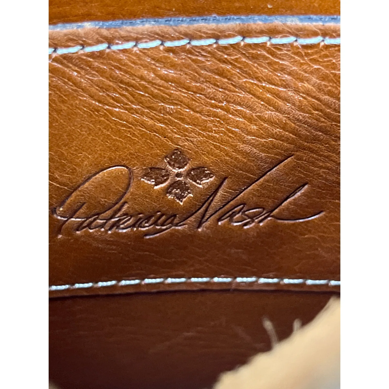 Patricia Nash Saddle Tan Leather Crossbody Bag Vintage Buckle Front Purse - Image 6