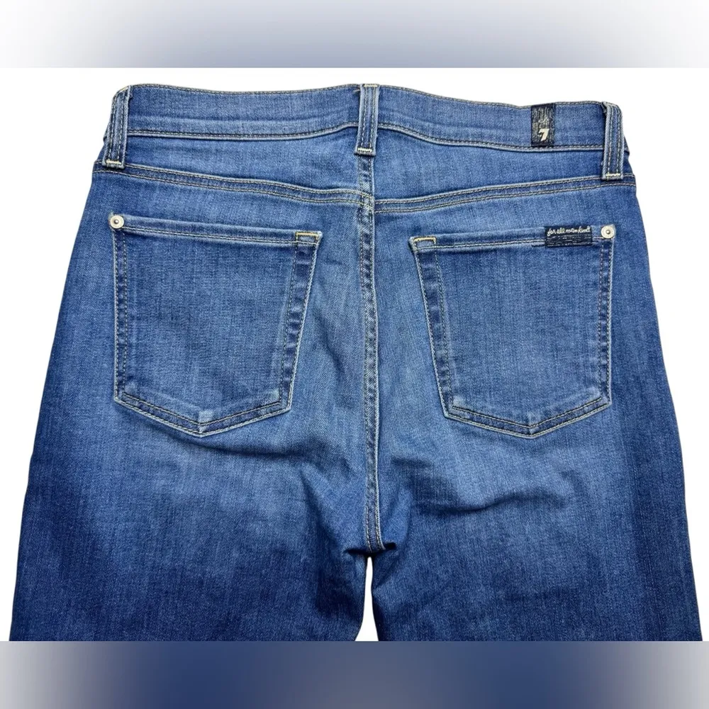 7 for all Mankind High Waist Ankle Gwenevere Light Wash Denim Jeans Womens 27 - Image 11