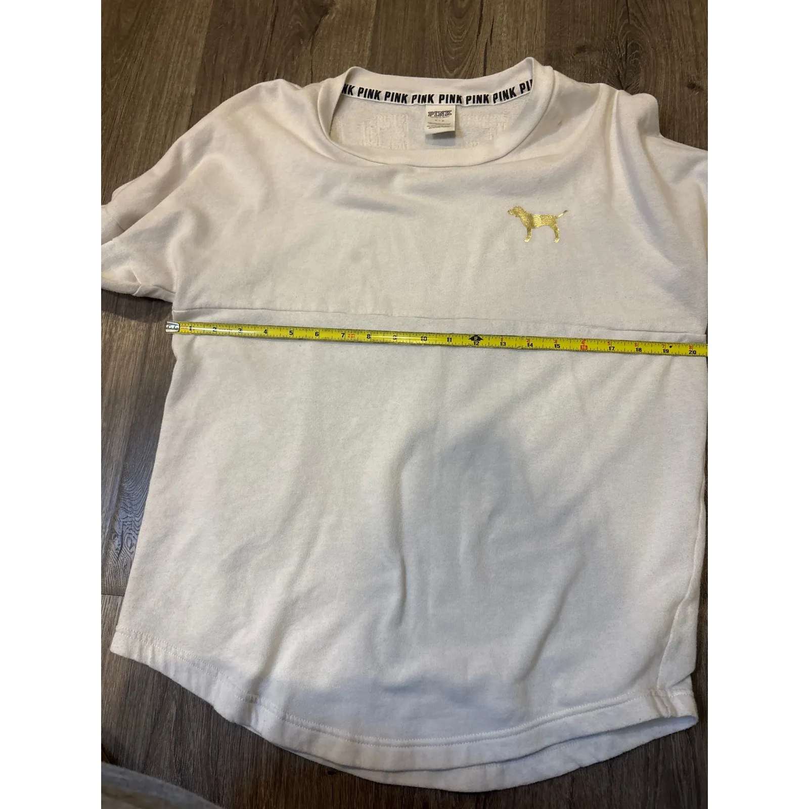 Victoria's Secret Pink y2k Crewneck Sequin Dog Logo Long Sleeve Sweatshirt Small White - Image 5