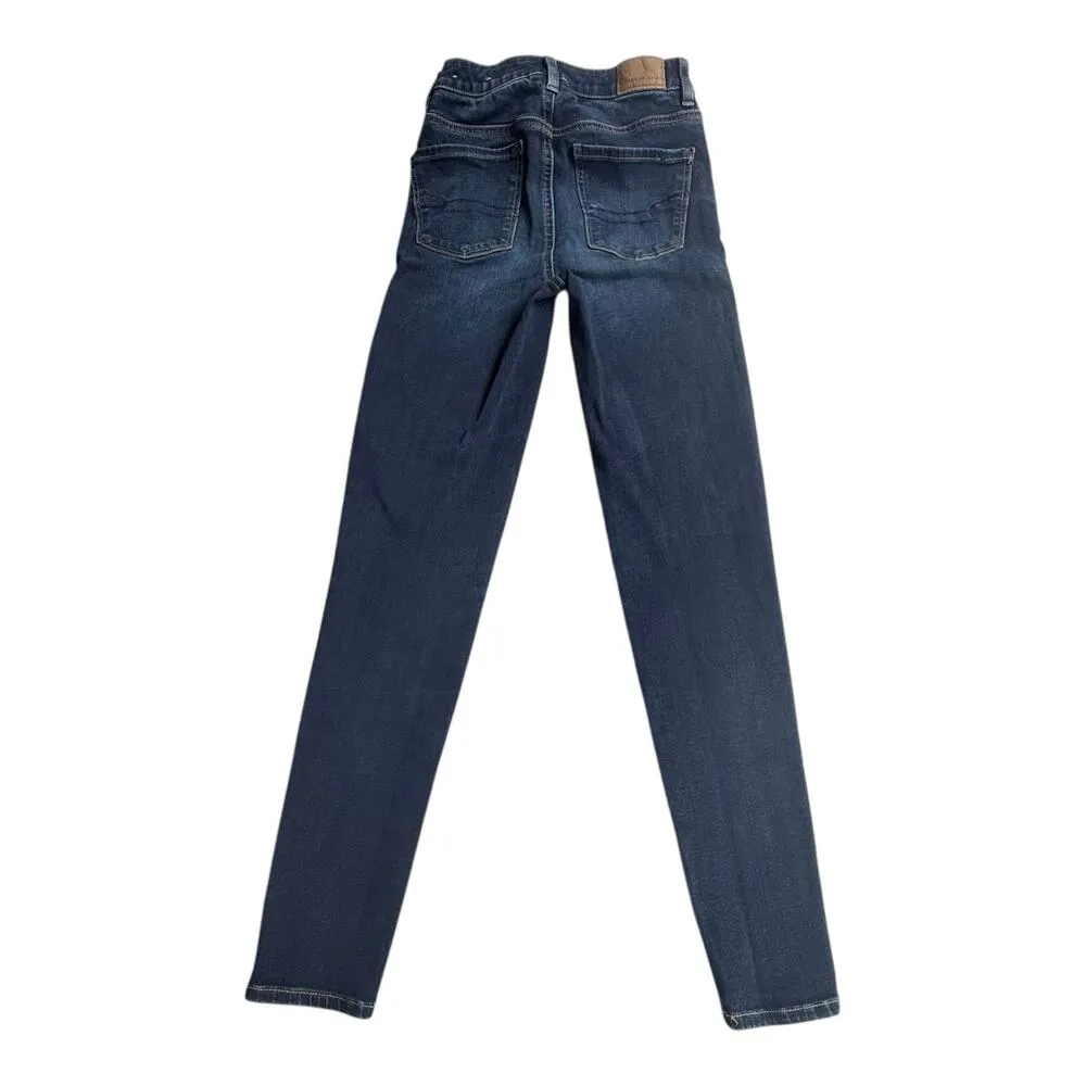 American Eagle High Rise JEGGING JEANS Women's 00 (23) AE Next Level 360 Stretch Blue - Image 3