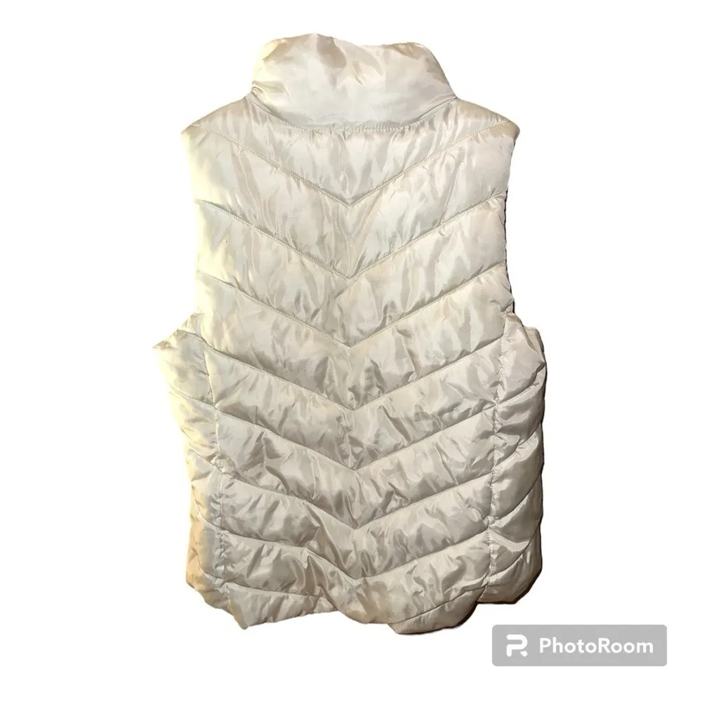 Juniors' SO Puffer Vest, Large, White Natural - Image 3