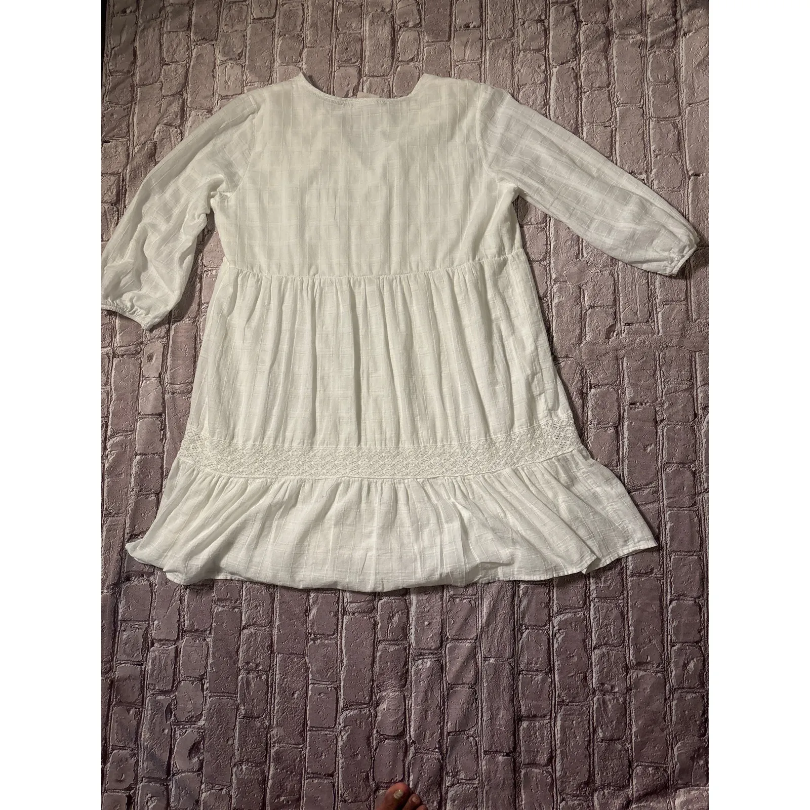 Knox Rose Babydoll Embroidered Peasant Mini Dress No Size Boho Oversize Cowgirl - Image 7