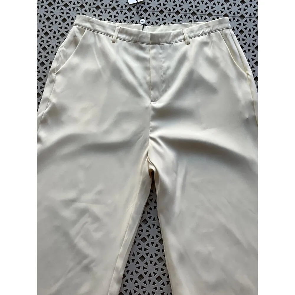 SNDYS Roma Pants in Ivory XLarge New Womens Wide Leg Trousers White Size XL - Image 5