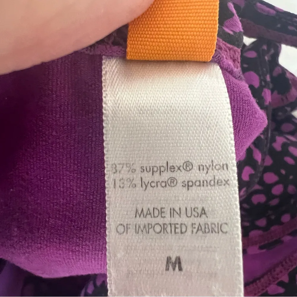 Lucy Work Out Top Size Medium Purple Flowers Yoga CrossFit Cardio Athlete C5 - Image 5