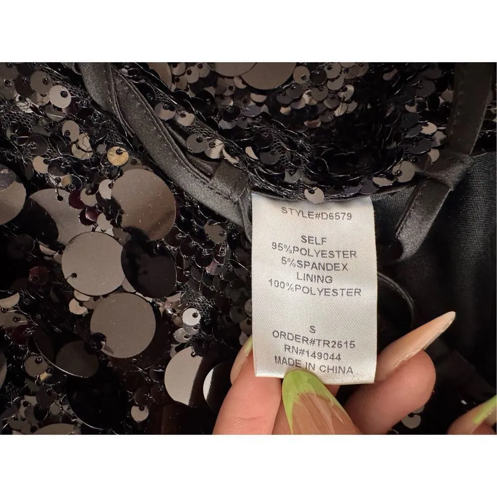 Akira black sequin mini dress size small - Image 7