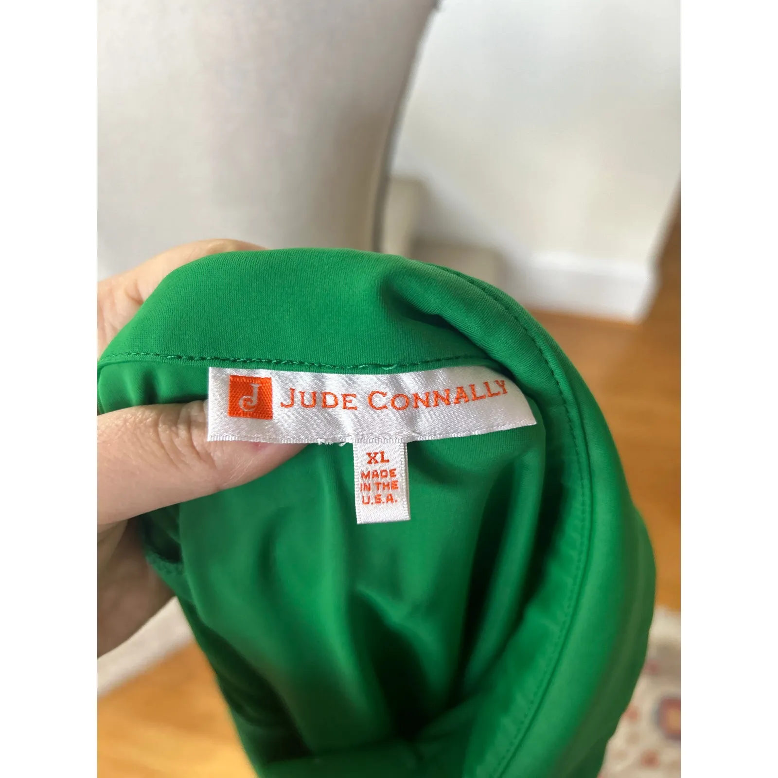 Jude Connally Kelly Green Performance Fabric Sleeveless Polo Shift Dress Size XL - Image 6