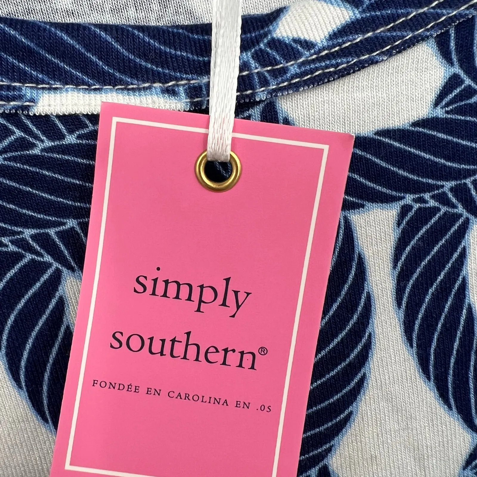 NEW Simply Southern Blue Nautical Rope Long Sleeve Jersey Women's size medium - Image 8