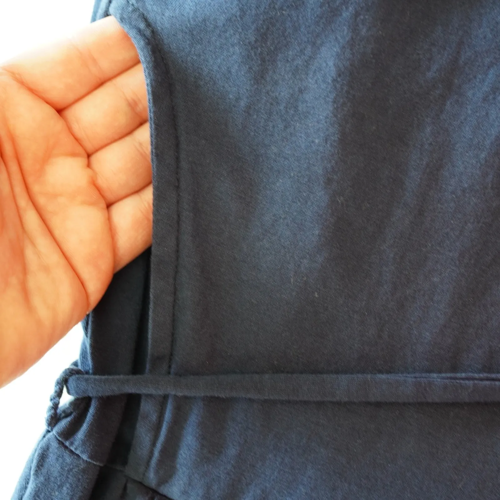 PACT Organic Cotton Short Sleeve Tie Waist Dress Navy Blue XS - Image 7