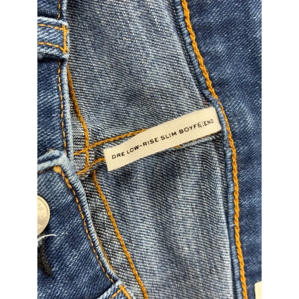 Rag & Bone Dre Low-Rise Slim Boyfriend Jeans Womens 25 Blue Denim Mission City - Image 3