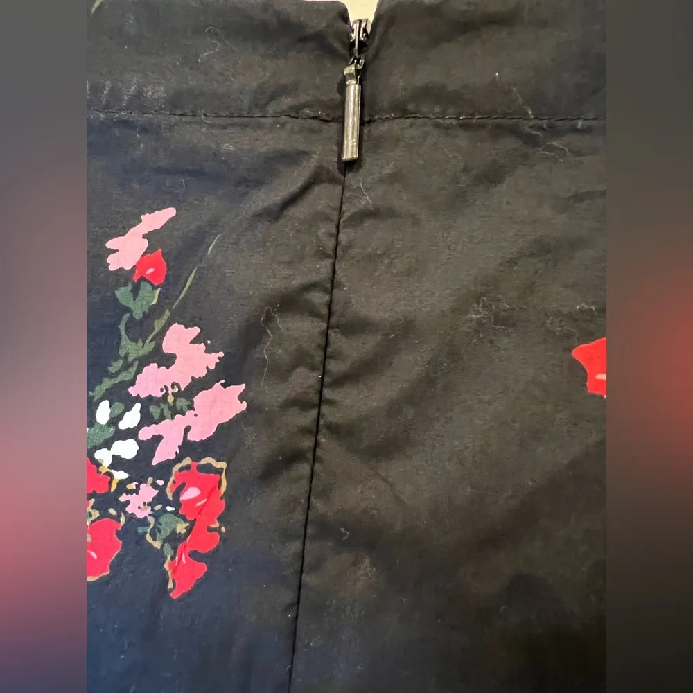 Rebecca Taylor marguerite black red floral peplum tank top blouse size 8 - Image 7