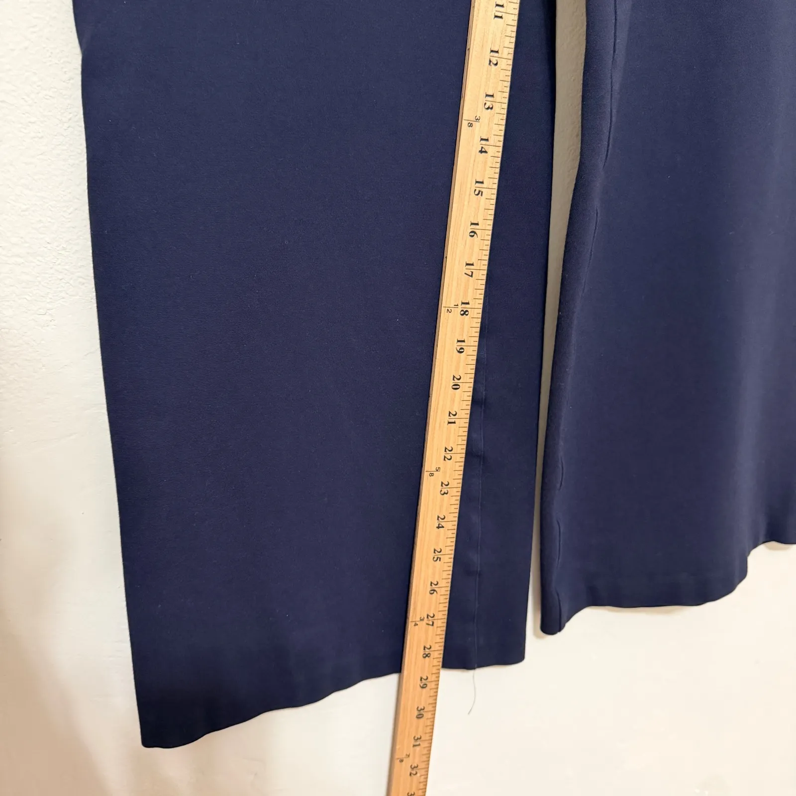 SPANX Supersmooth PerfectFit Ponte Wide Leg Pant Timeless Navy Blue Size Medium - Image 9