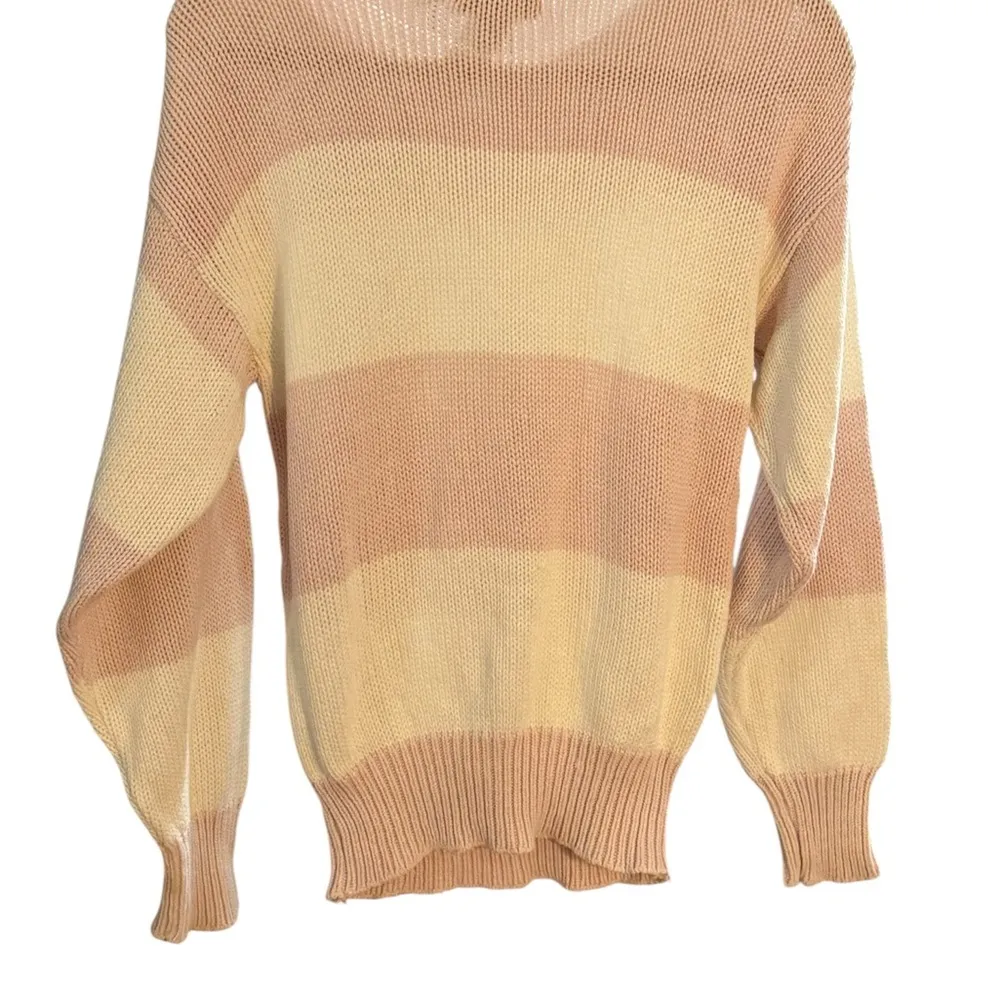 J. Crew Cream & Pink Crew Neck Sweater Sz S Vintage - Image 4