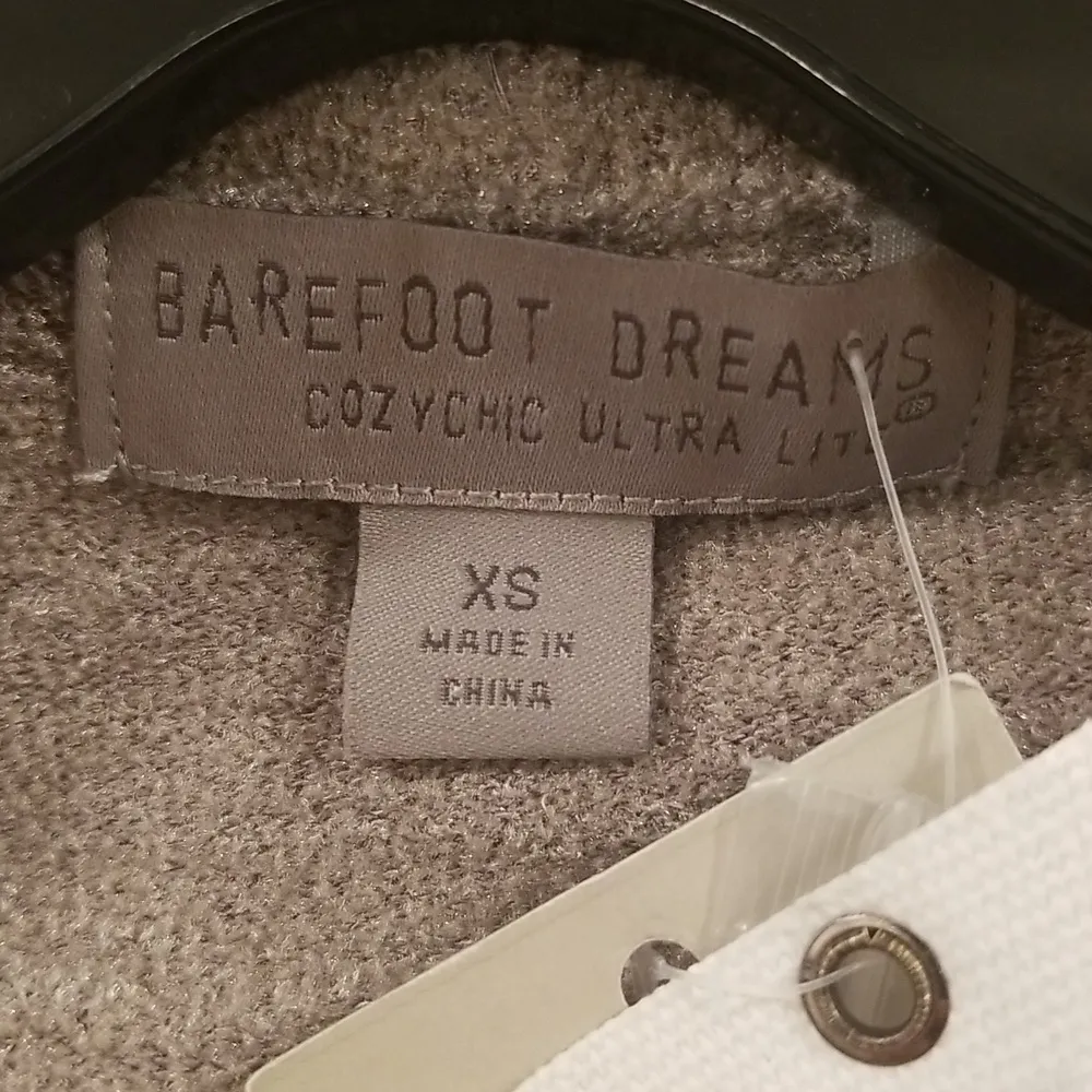 đź’•BAREFOOT DREAMSđź’• CozyChic Lite Seashore Hooded Cardigan ~ Pewter Grey XS NWT - Image 10