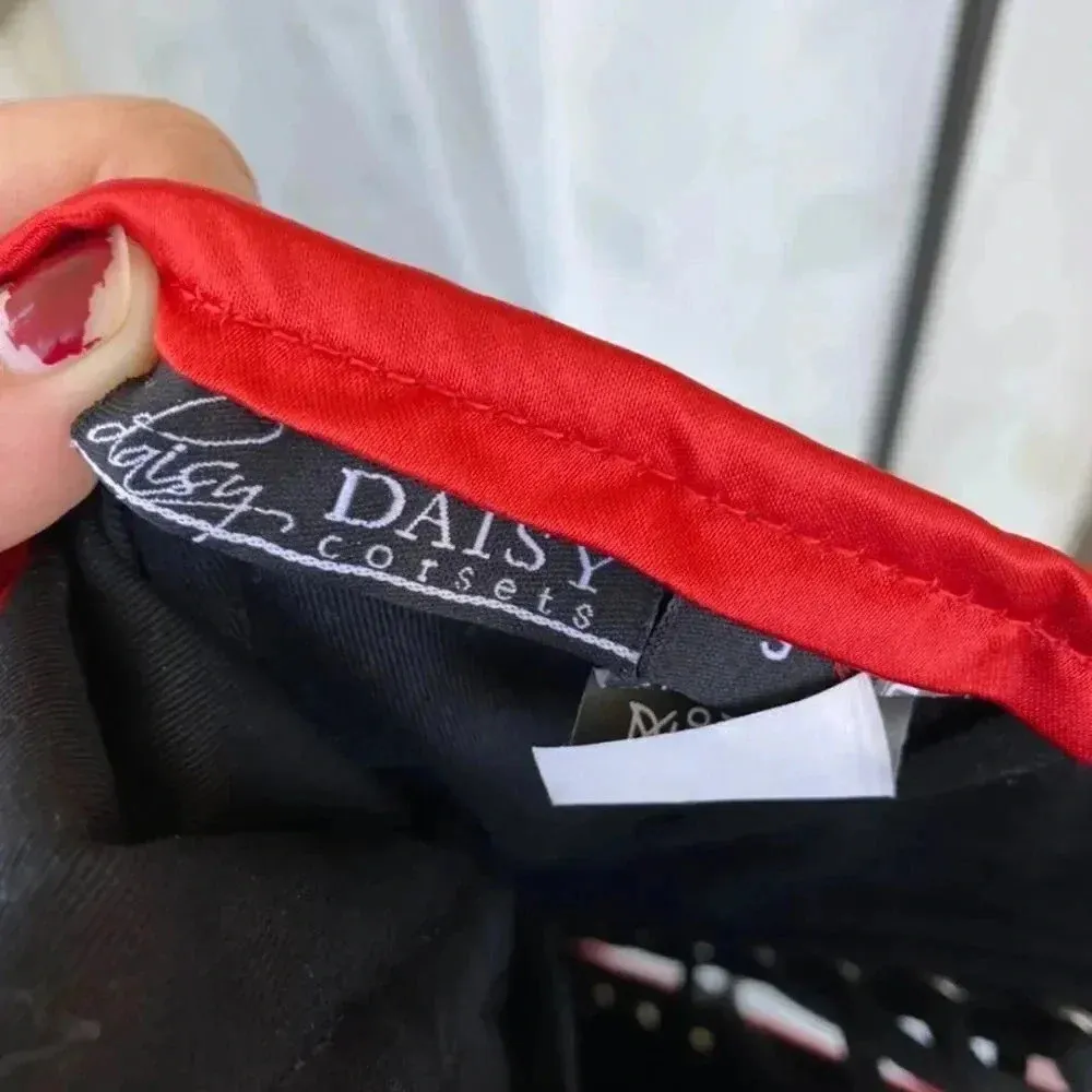 Lavish Red Satin Corset Romper sz small - Image 9