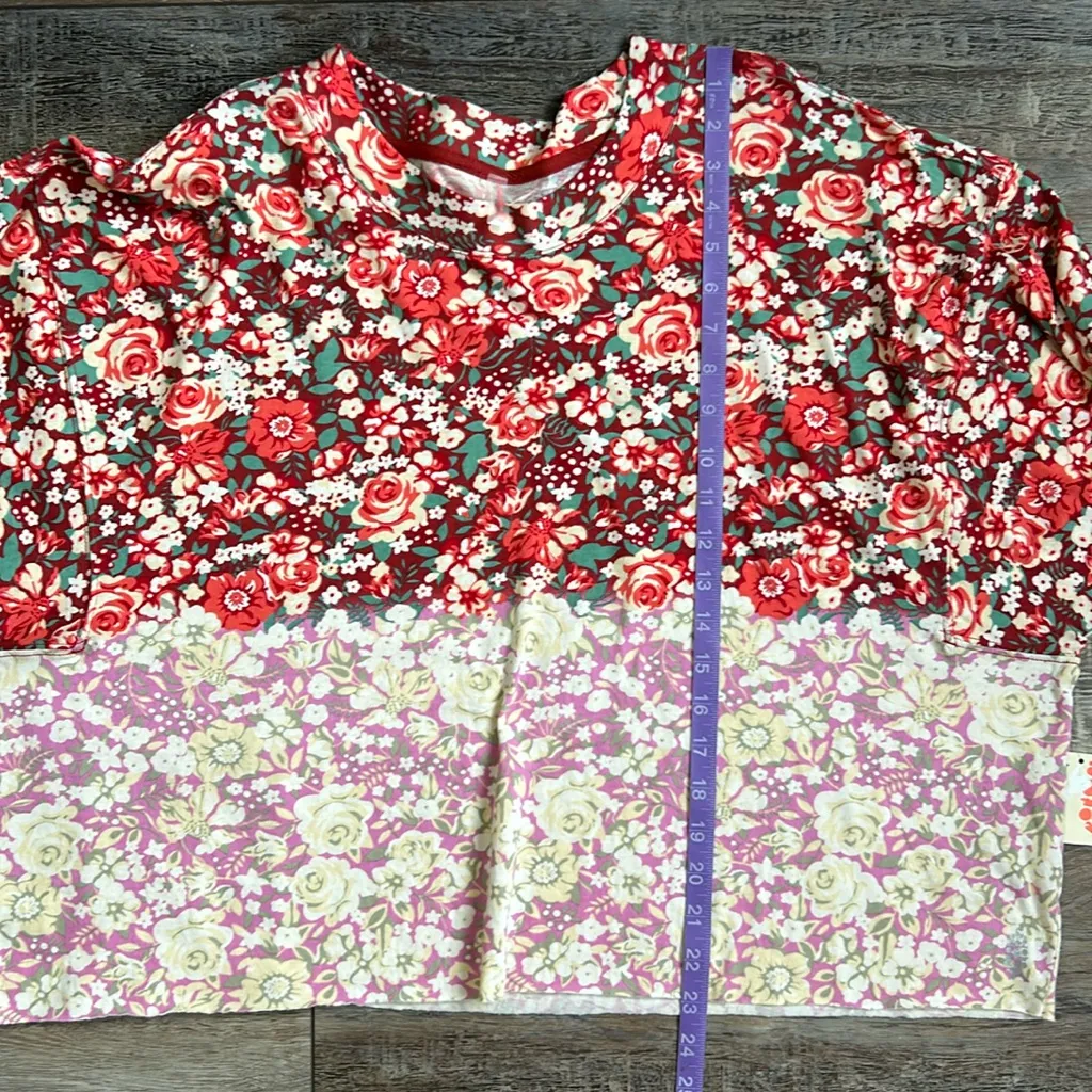 FP Movement Free People Inspire Printed Layer Faded Poppy Red Large NWT - Image 7