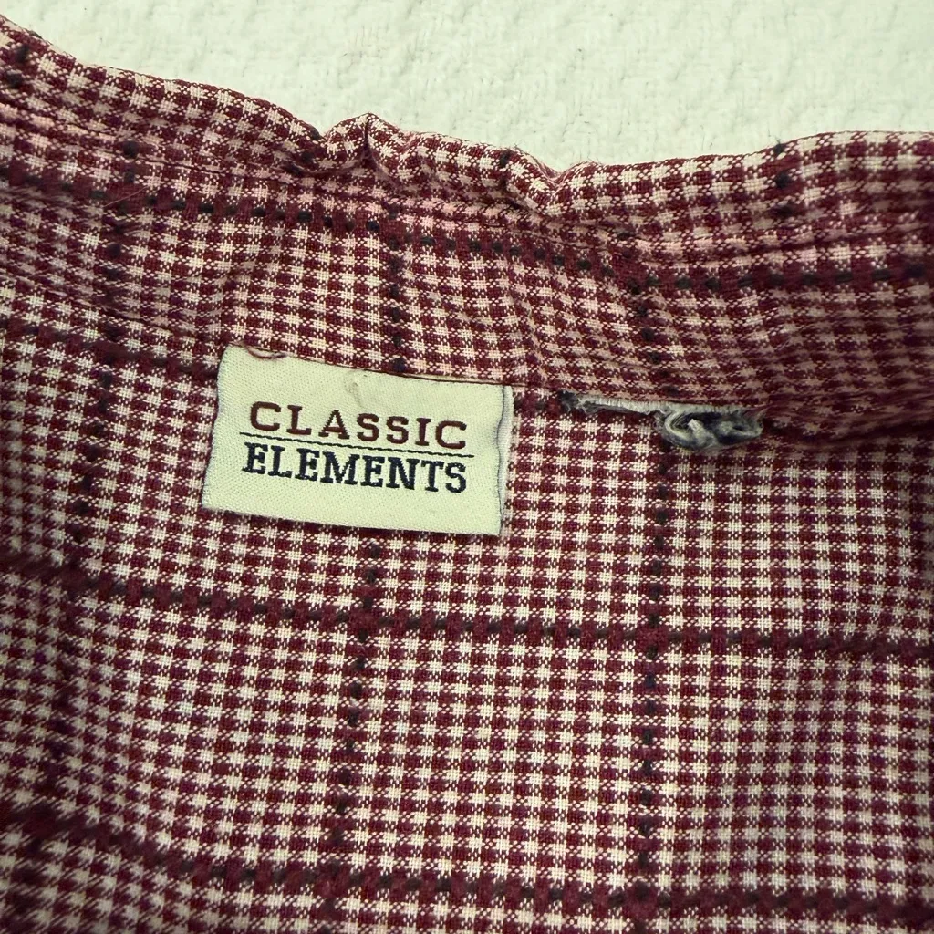 Classic Elements Plum Purple Gingham Embroidered Cottage Educator Top Size Large - Image 7