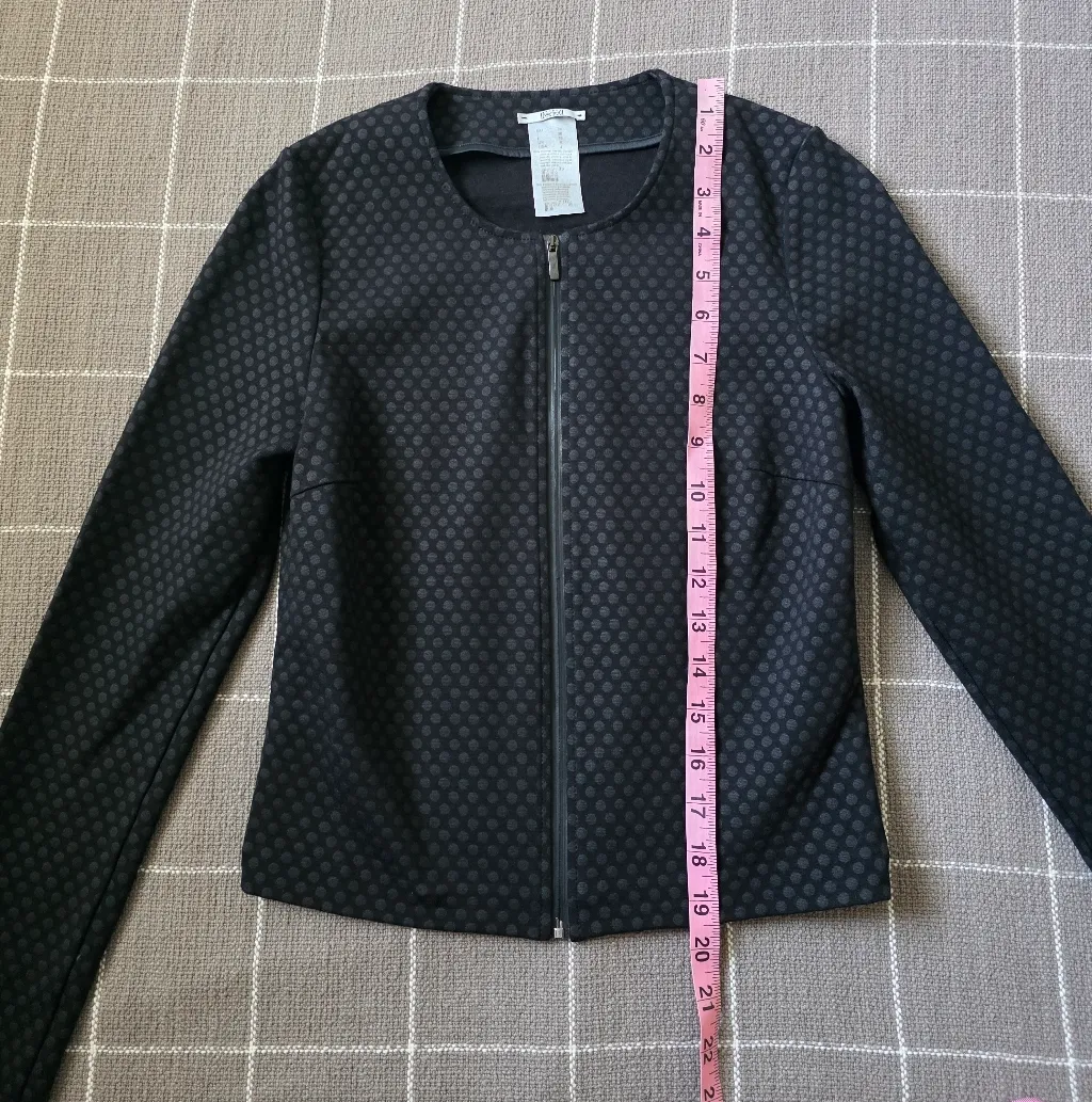 Wolford Polka Dot Zip Up Jacket Black Size 4 - Image 3