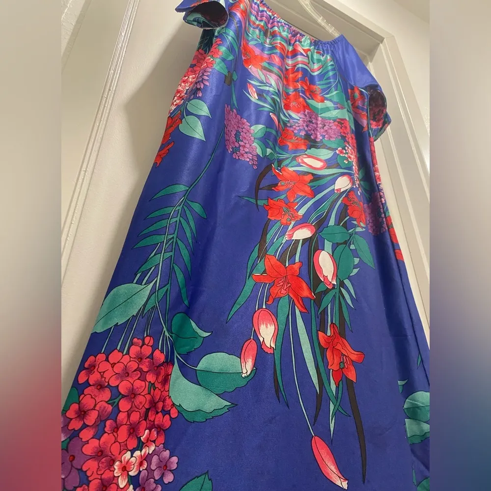 VTG Blue Colorful Floral Off - Image 10