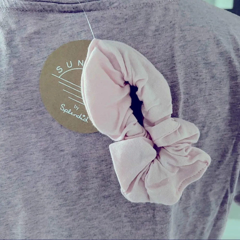 Sundown Rosemary 2-Piece Cropped Tee & Scrunchie Pink Heather Size XL NWT - Image 7