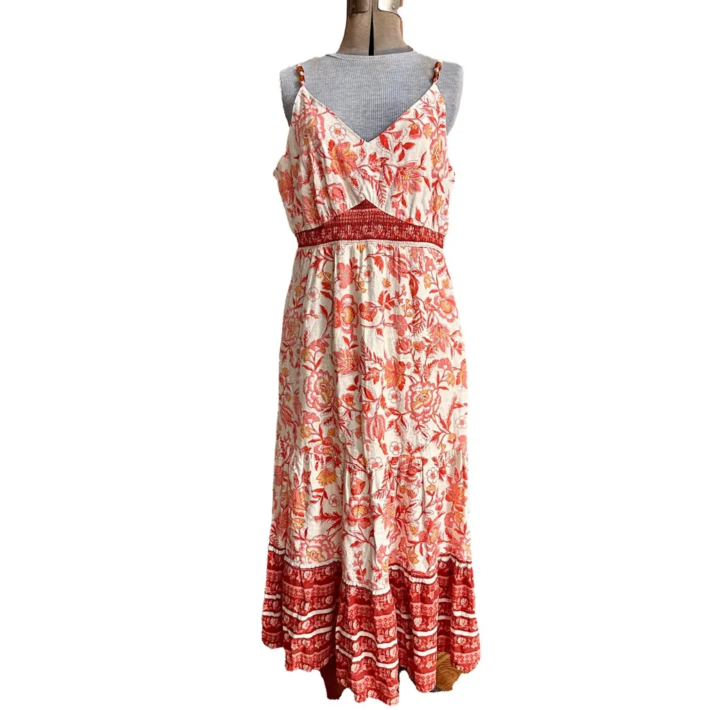 RACHEL ZOE Coral Linen
Blend Tiered Maxi Sun Dress - Image 2