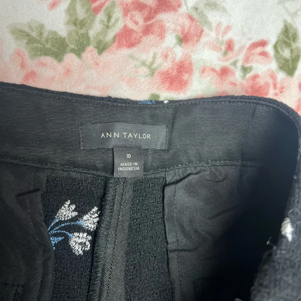 Ann Taylor Floral Tweed Shell Top And Shorts 2 Pc Matching Set Size 8/10 Cotton - Image 4