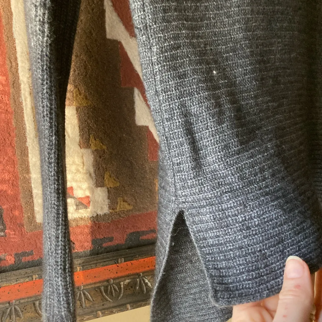 Bartolini Italy Wool Cashmere blend Mock Neck Sweater Charcoal Grey Size Large Gray - Image 3