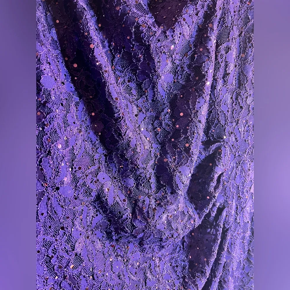 Cocktail/Evening/Prom Purple Sleeveless Dress-sequin&lace-occasion dress,medium - Image 3
