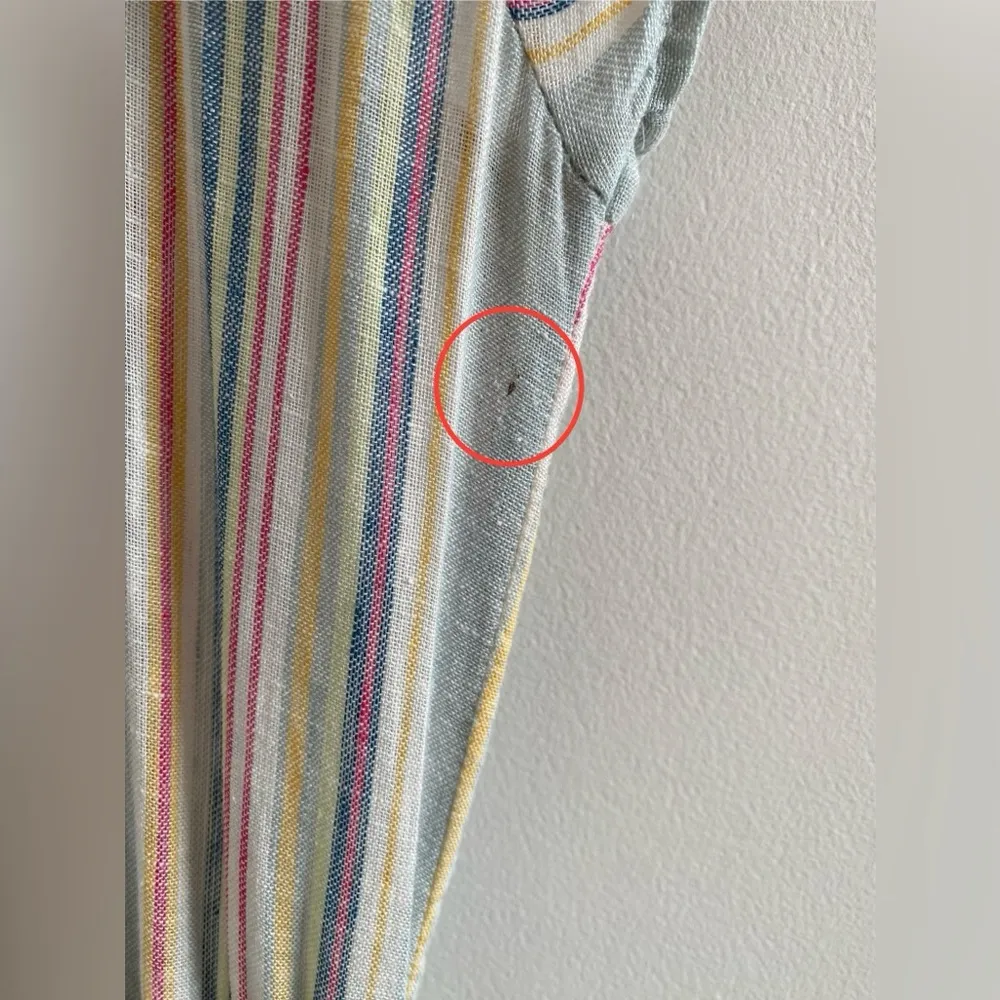 Rails Amellia Sag Harbour Stripe Linen Blend Tiered Midi Dress Size XS - Image 6