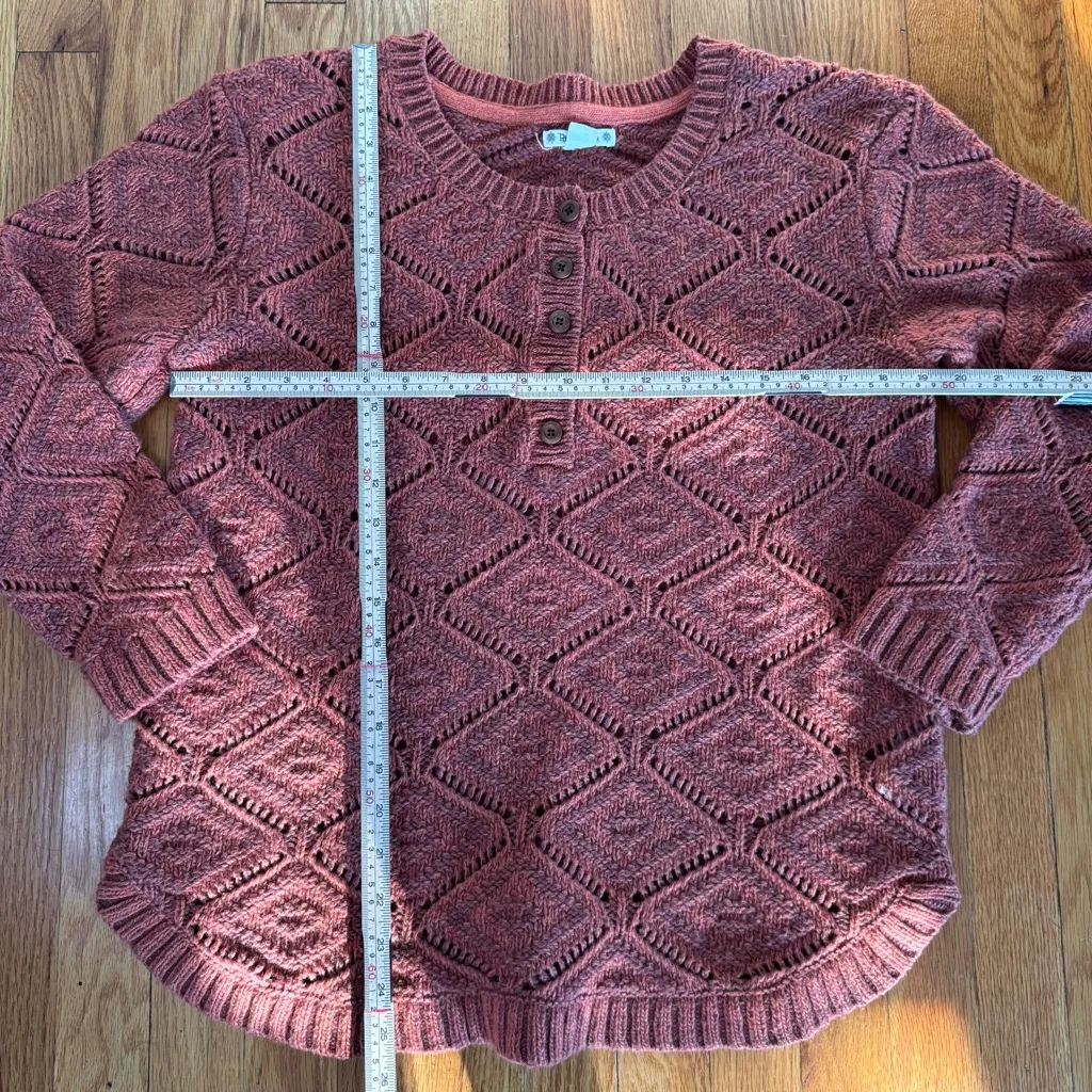 Ruff Hewn Terracotta Diamond Knit Sweater - Image 4