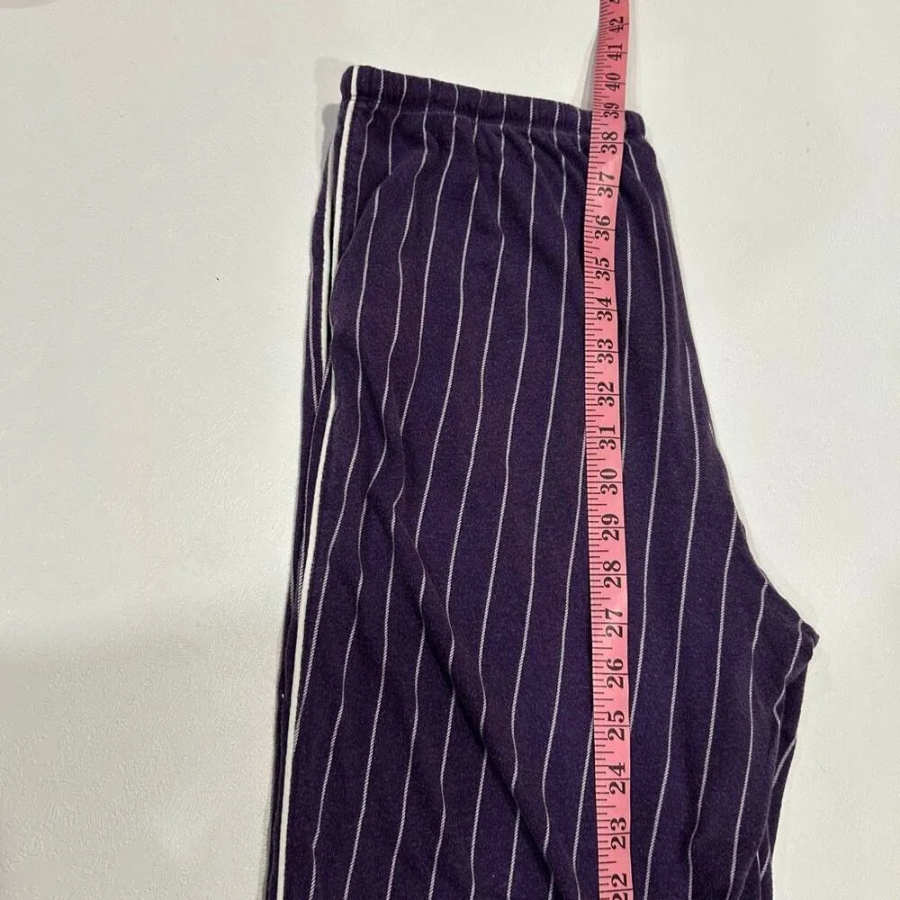 Lauren Ralph Lauren Purple Pinstripe Pajama Set Size M Long Sleeve Button Top Pa - Image 8