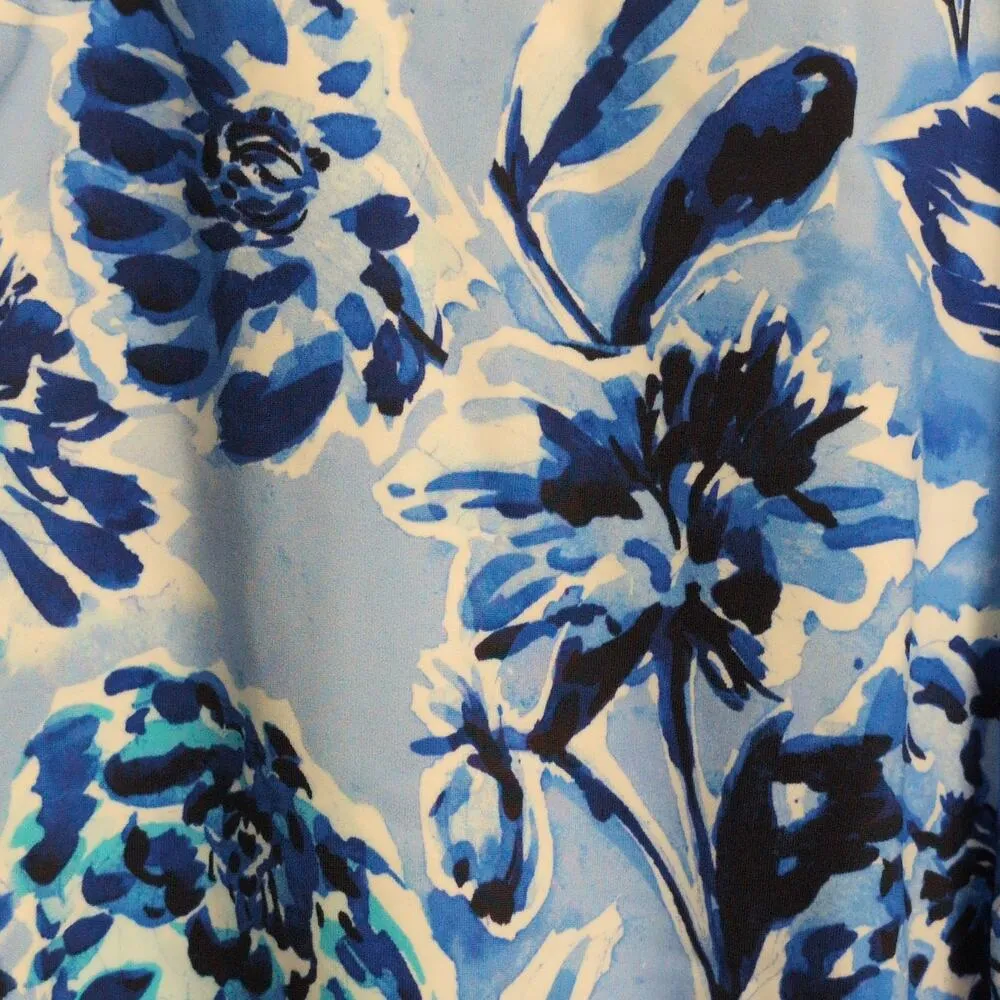 Andie The Amalfi One Piece Blue Floral Scoop Neck Adjustable Straps M New - Image 2