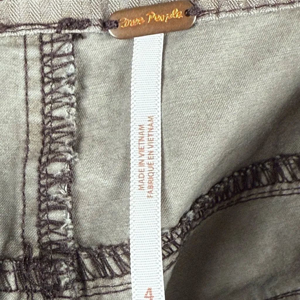 Free People Womens‎ Size 4 The Thing Is Low Rise Utility Cargo Pants Brown - Image 4