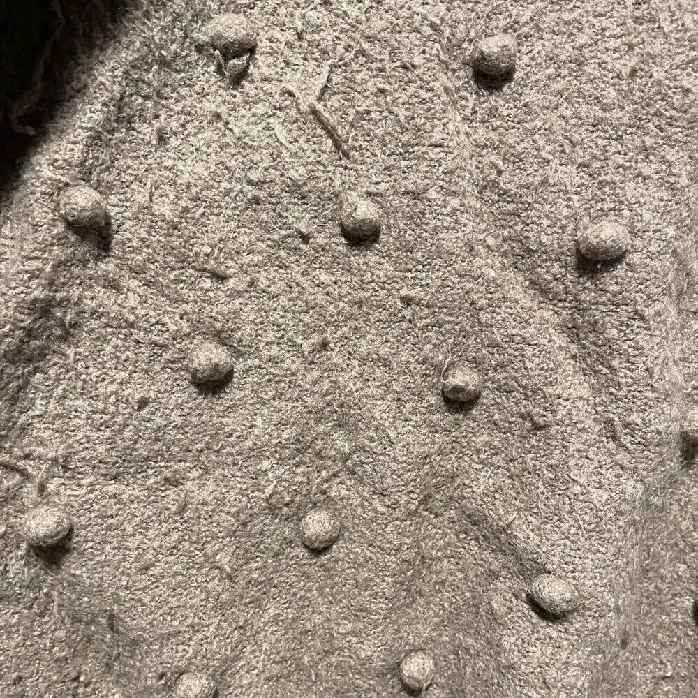 Madewell Sweater Womens Sz Medium Brockton Bobble Rust Brown Pom Pom Shirt - Image 5