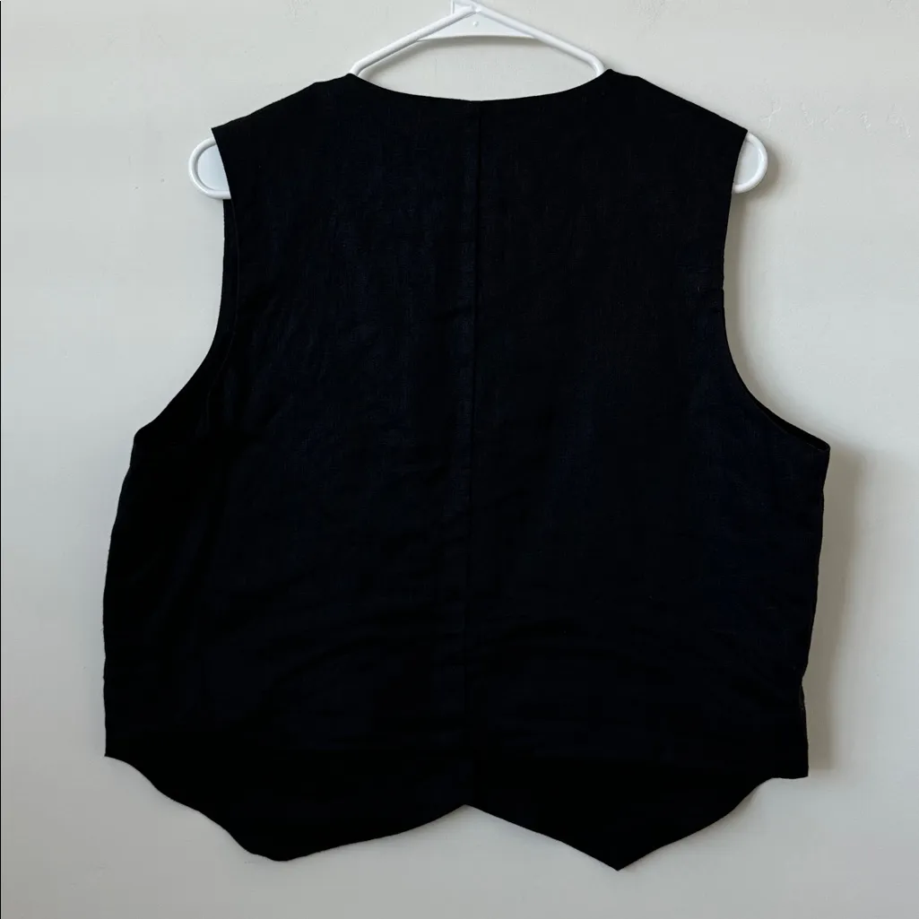 DISSH Black linen vest Size: 12 - Image 5