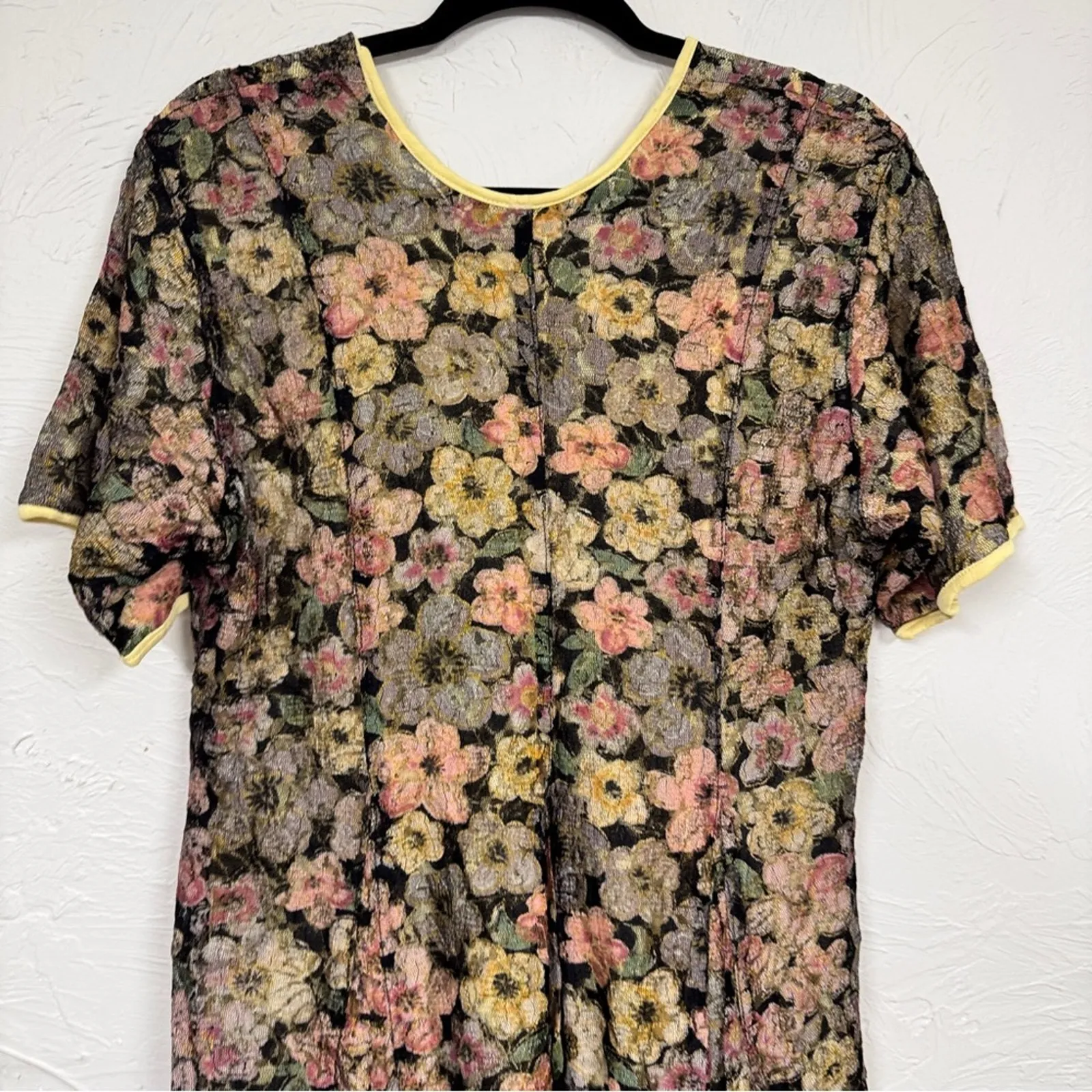 Vintage Handmade Dark Floral Sheer Maxi Dress Women M Cottage Core Fairy Romance Black Size M - Image 11