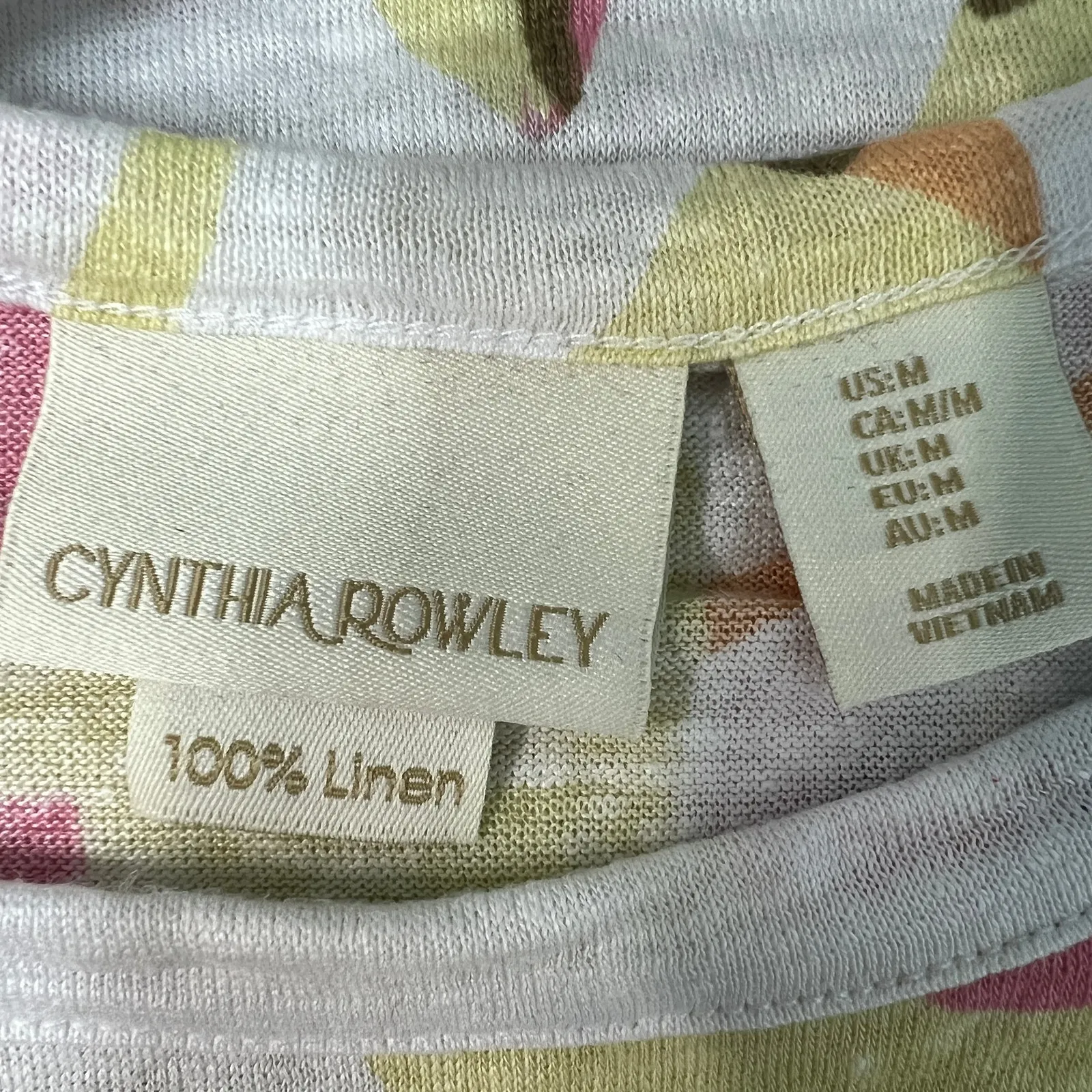 Cynthia Rowley 100% Linen Floral Top Womens Medium Beachy Coastal Workwear Chic - Image 2