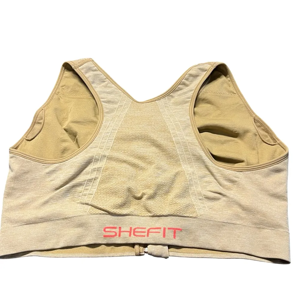 Shefit Lounge Sports Bra Wireless Stretch Honey Wheat 6 Luxe Workout Fitness Tan Size undefined - Image 5