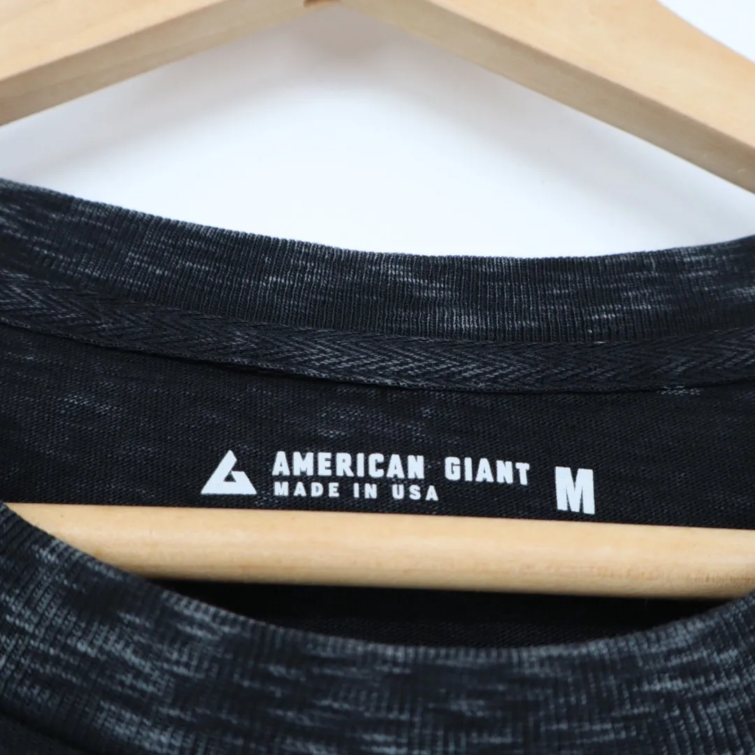 AMERICAN GIANT Black Wash Tiered Midi Dress TShirt Style Made USA Size M Size M - Image 3