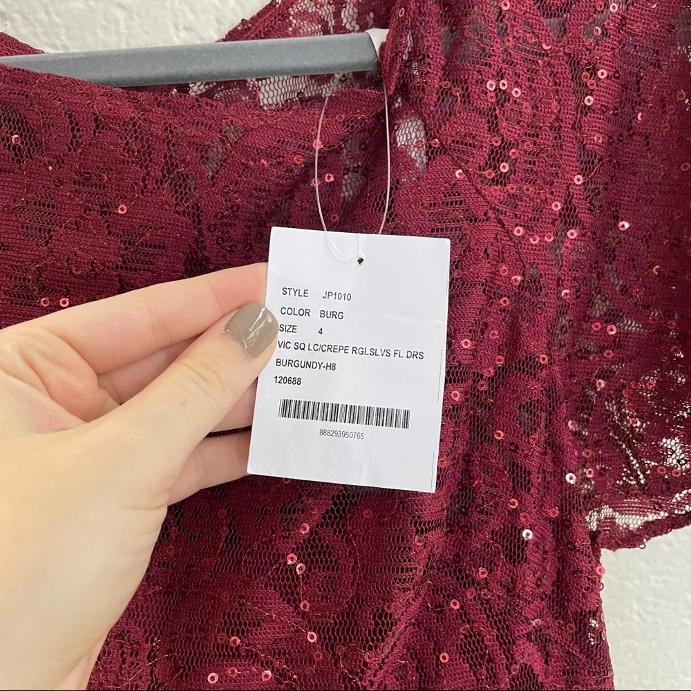 NEW Jenny Packham Bridesmaid JP1010 Burgundy Red Size 4 - Image 4