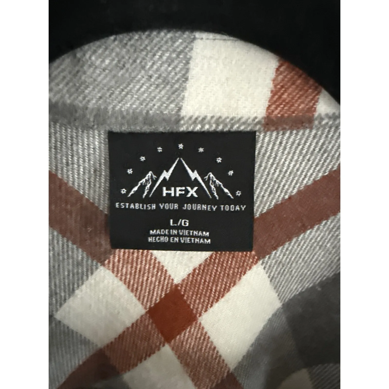 HFX Flannel Shacket Plaid Shirt Jacket Women's Size Large Gray Orange White - Image 5